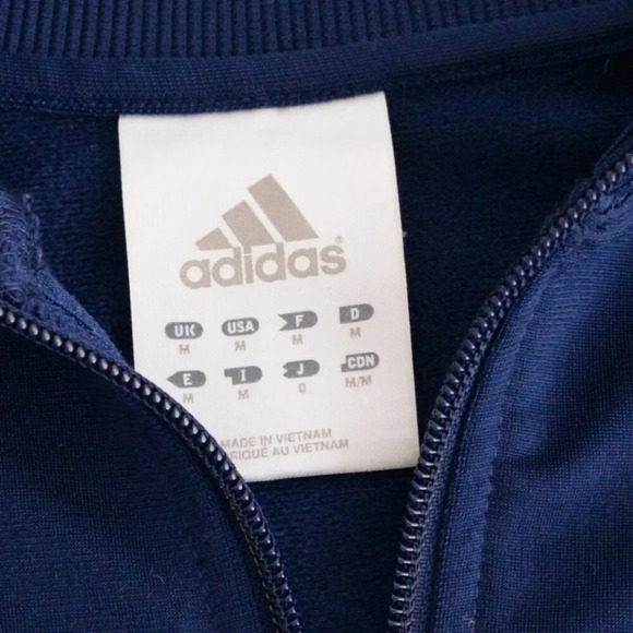 Adidas Blue And White Zip Up Soccer  Jogging Sweater Medium - Picture 9 of 10